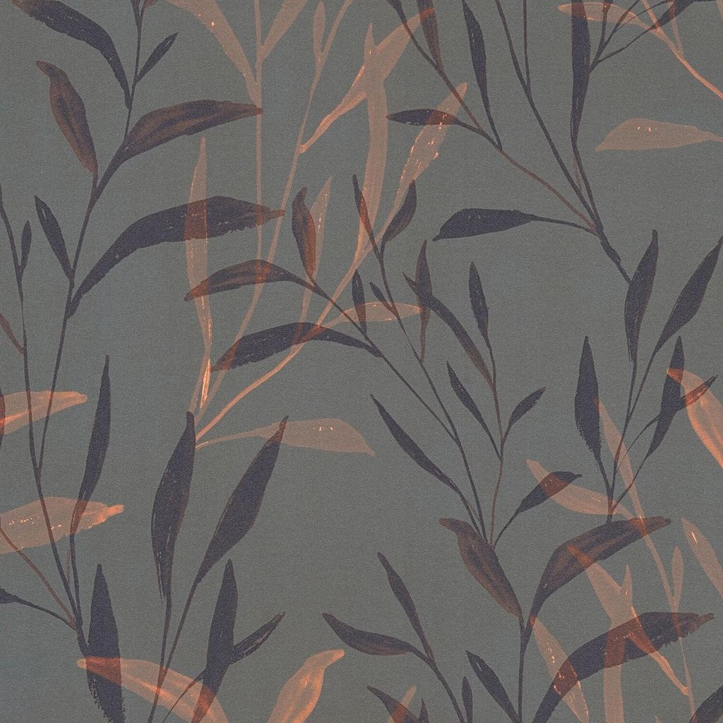 Profhome 782222-GU Natur Tapete Floral matt anthrazit orange-rot lila 5,33 m2