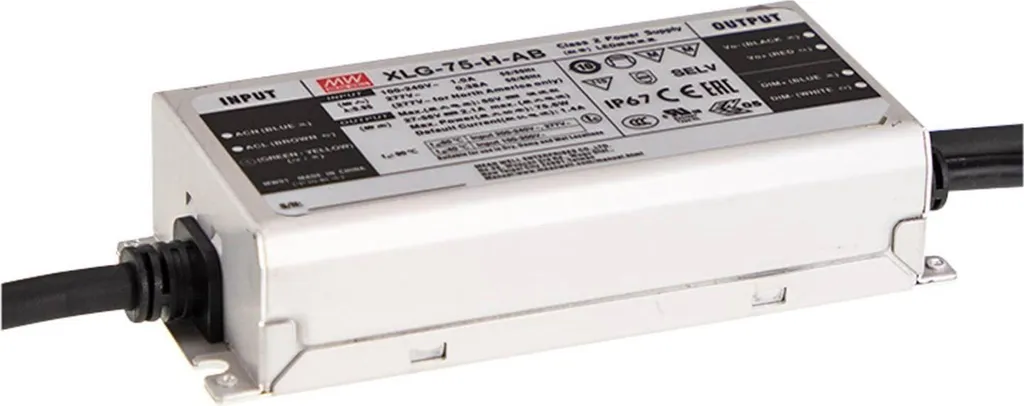Driver LED 12V 60W pour Éclairage Extérieur IP67 - Mean Well Métal Durable