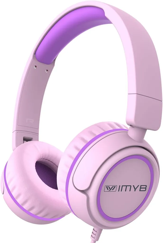 Cuffie per bambini con cavo, pieghevoli, suono stereo, limitazione sicura del volume, jack da 3,5 mm, cuffie per bambini per scuola, ragazzo, ragazza, tablet, PC
