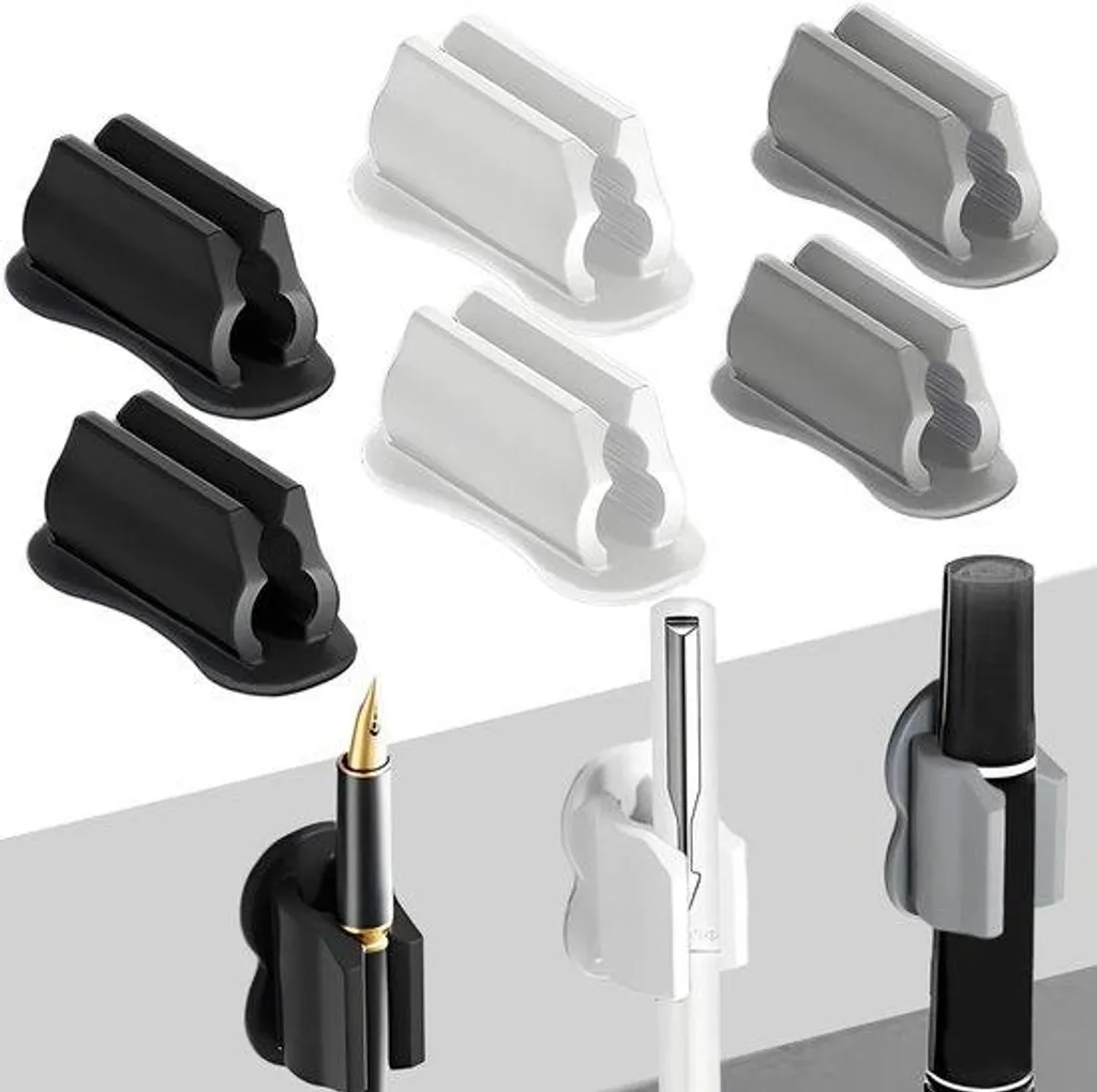 Lot de 6 Porte-Crayons en Silicone Autocollants - 3 Couleurs Mixtes