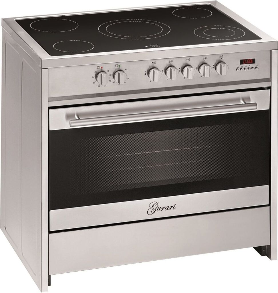 GURARI GCH E 912 X Elektro Standherd 90 cm , Glaskeramik, Inox, Range Coocker