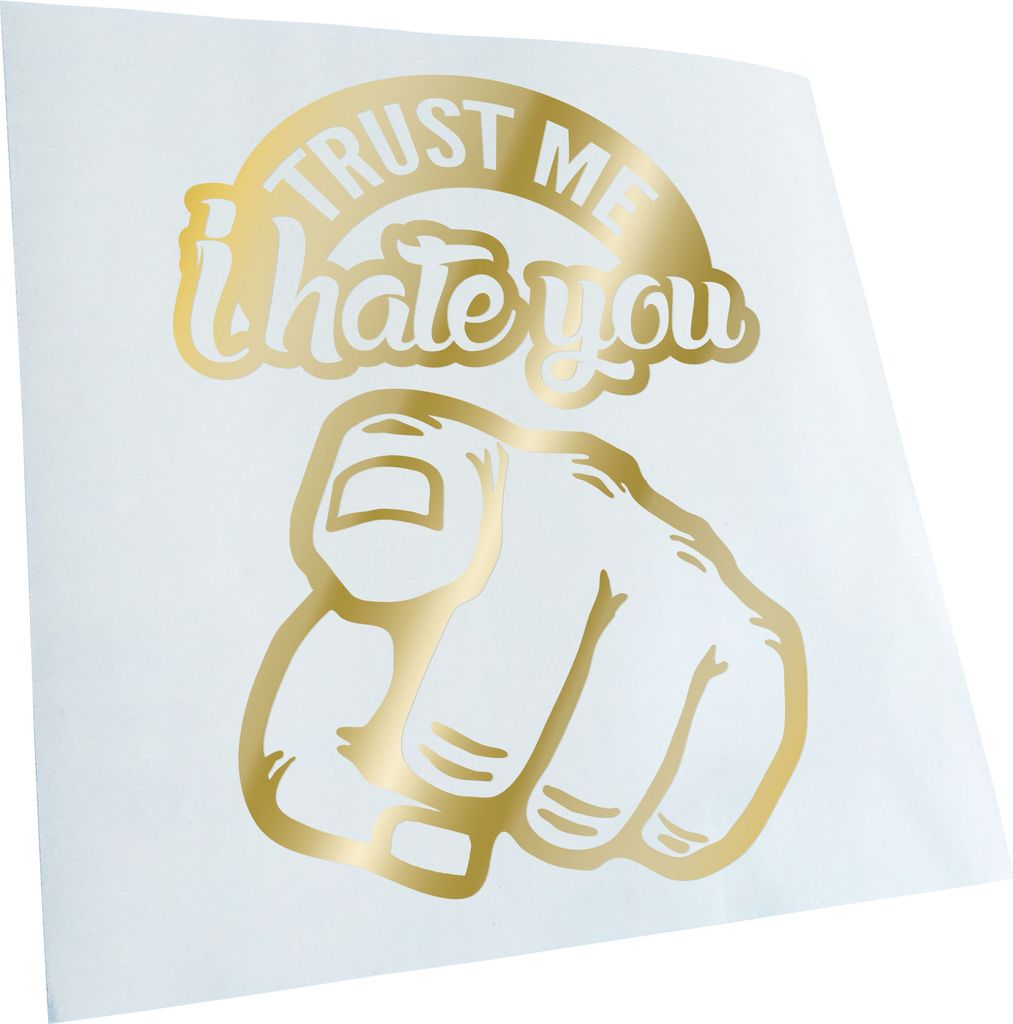 Kiwistar - Autoaufkleber - Trust me i hate you - Goldchrom - 30x23cm - Aufkleber für Auto, Laptop, Fahrrad, LKW, Motorrad mehrfarbig JDM Decal Racing