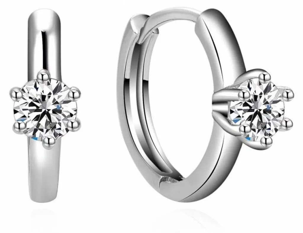 Boucles d'oreilles créoles strass et zircons ronds pour les oreilles