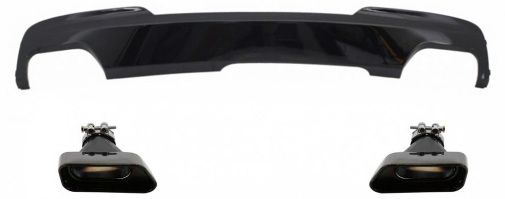 Diffusor für BMW F10 F11 11-17 Auspuffspitzen Sport M-Tech 550i V8 LCI Square.