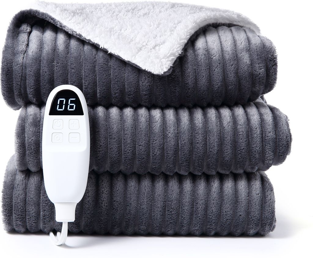 Qieryun Heizdecke 130x180cm Mit Abschaltautomatik - 10 Stufen & 8h Timer