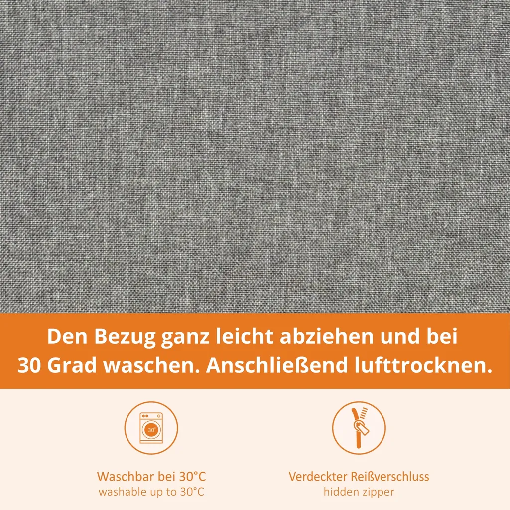 Cuscino sleepling 150x50 per Panca e Davanzale - Grigio Chiaro - 5