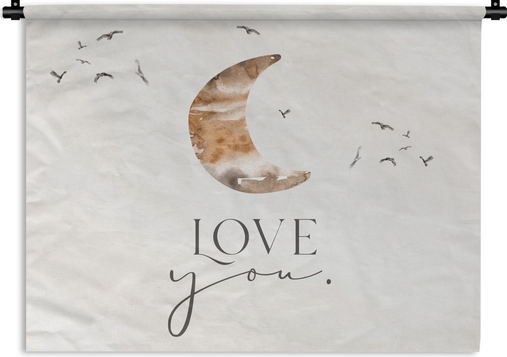MuchoWow Wandteppich Wandbehang Zitate - Sprichwörter - Kinder - Liebe dich - Jungen - Mädchen - Kinder 90x67.5 cm Tapisserie Dekoration Wandtu...