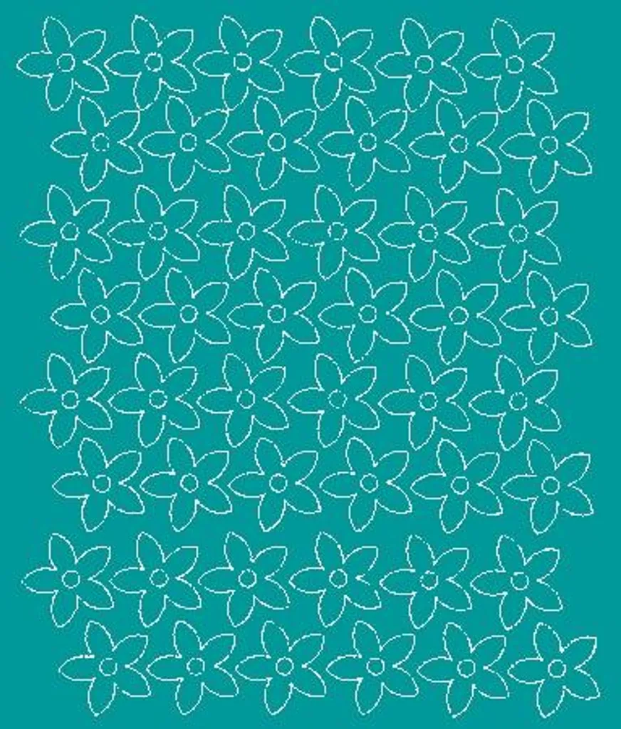 Set 48 Fiori Adesivi 3cm Turchese Glossy - Home Decor Elegante