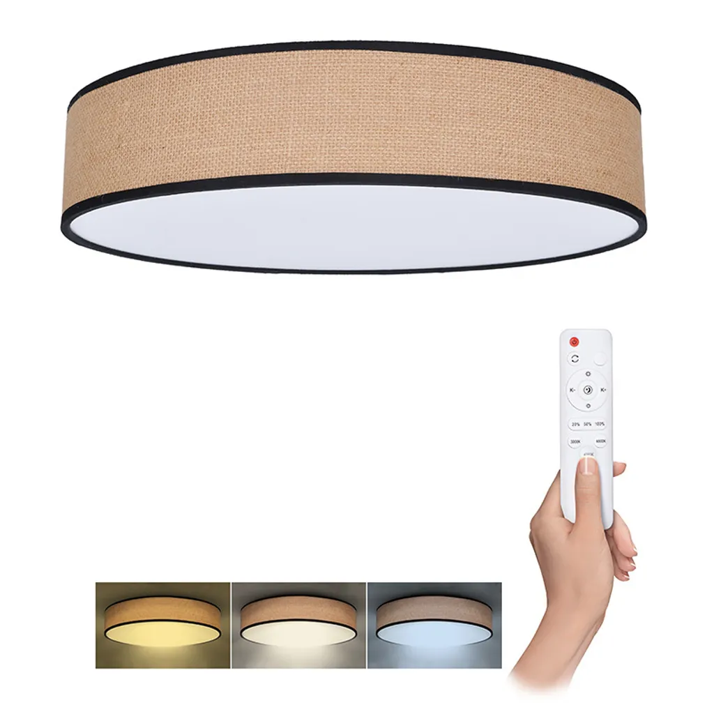 Plafoniera LED Rattan Solight WO8004 Brownie 60W Telecomando Dimmerabile