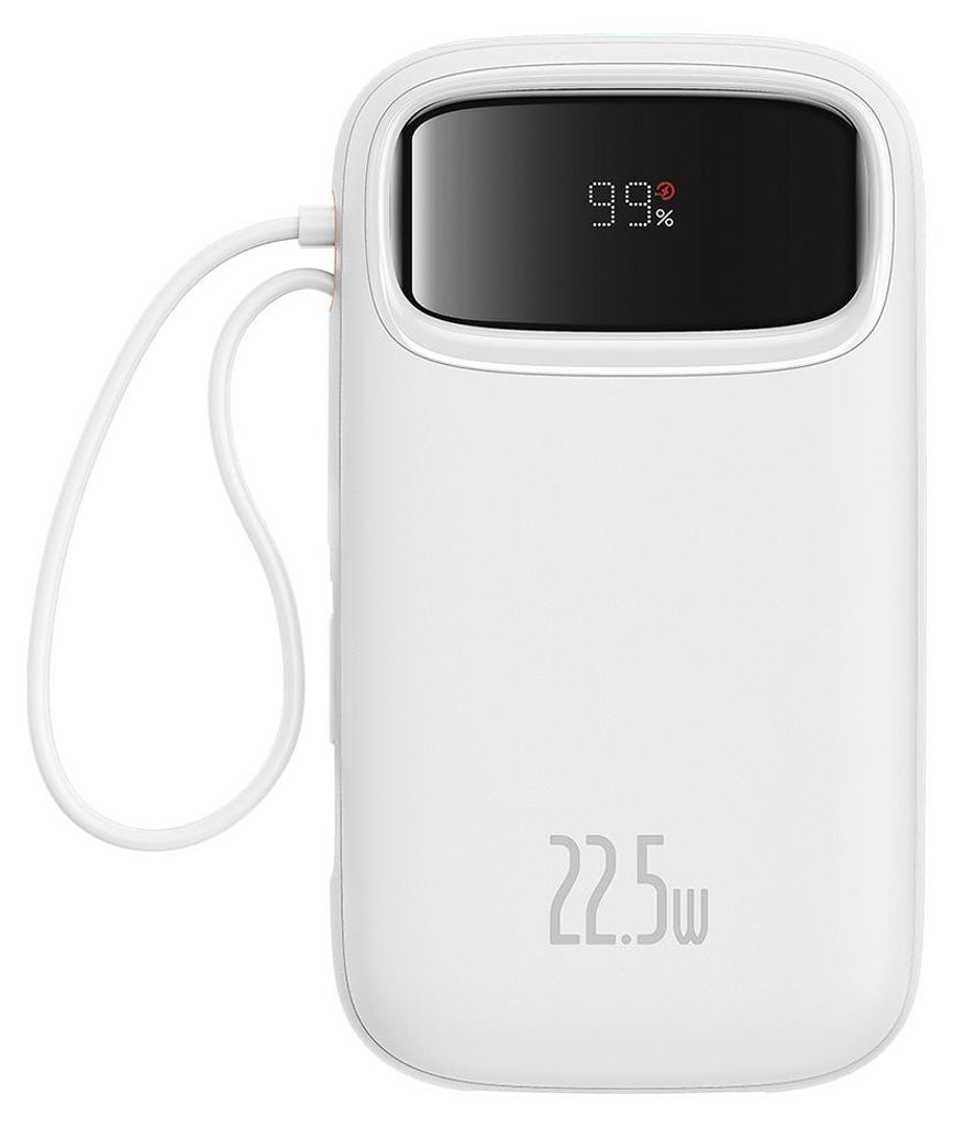 POWER BANK Baseus Qpow2, 20000mAh, 22.5W, 1 x USB; 1 x USB Typ-C, 1 x Lightning, insgesamt 3A, inkl. Kabel USB Typ-C 0.3m, alb, "P10055002223-00" (...