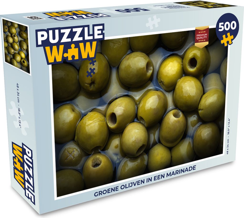 MuchoWow Puzzle 500 Teile Grüne Oliven in einer Marinade - 500 Teile - Kinder - Selberbauen - Puzzlespiele
