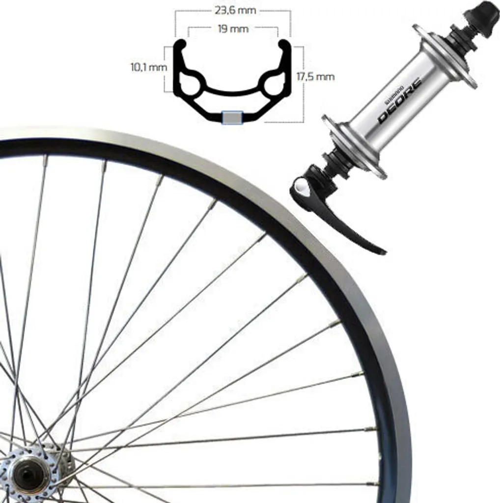 Roue avant vélo trekking 28 pouces SE ZAC 19 noire moyeu Deore HB-QC400
