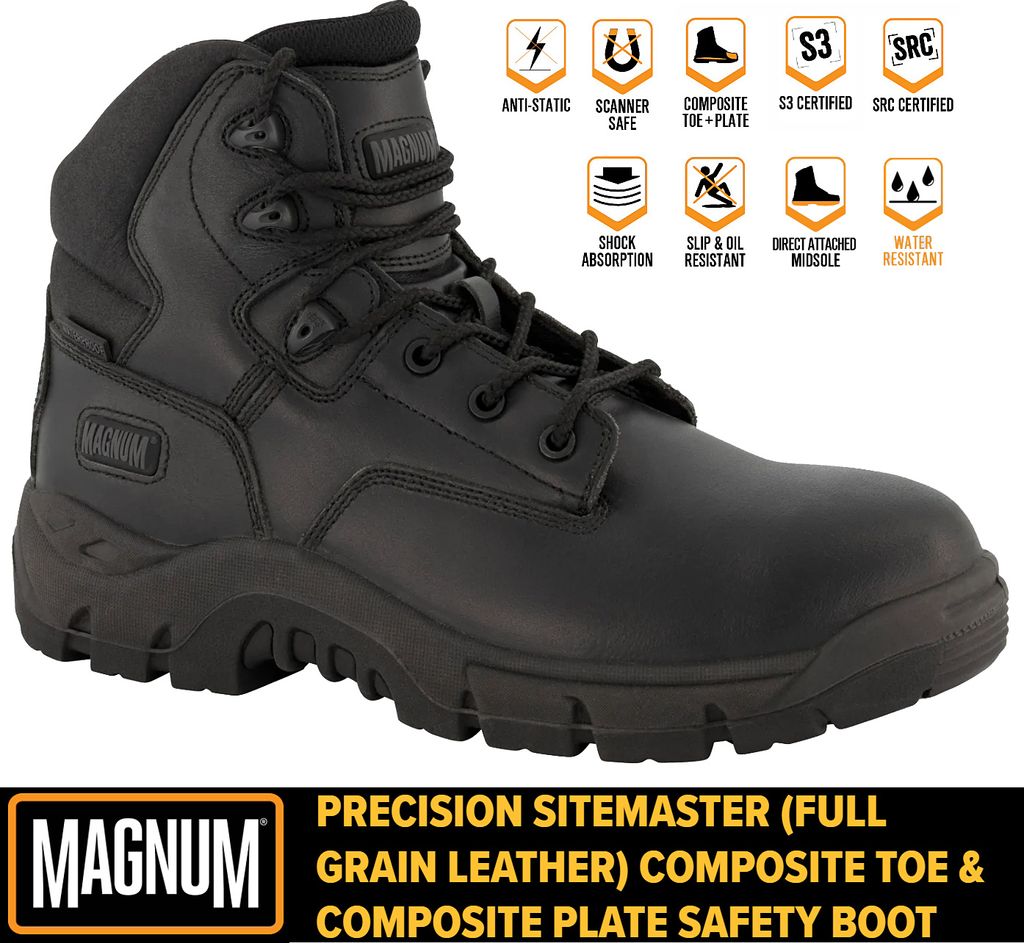 Magnum MAGNUM Precision Sitemaster S3 CT CP - Herren Sicherheitsstiefel Sicherheitsschuhe Leder Schwarz M801232 021 1670456031081 25.jpeg 600wx600h