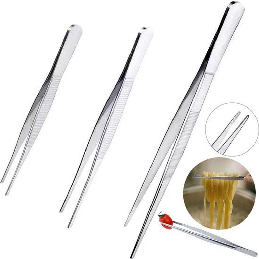 Keukenpincetten – 3-delig – Roestvrij staal – 30 cm – 20 cm Productafbeelding 
