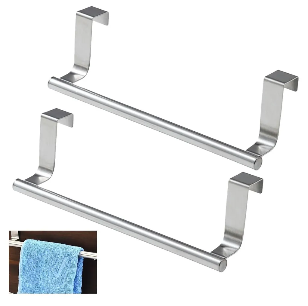 Lot de 2 porte-serviettes de porte en acier inoxydable 23,7 cm pour cuisine