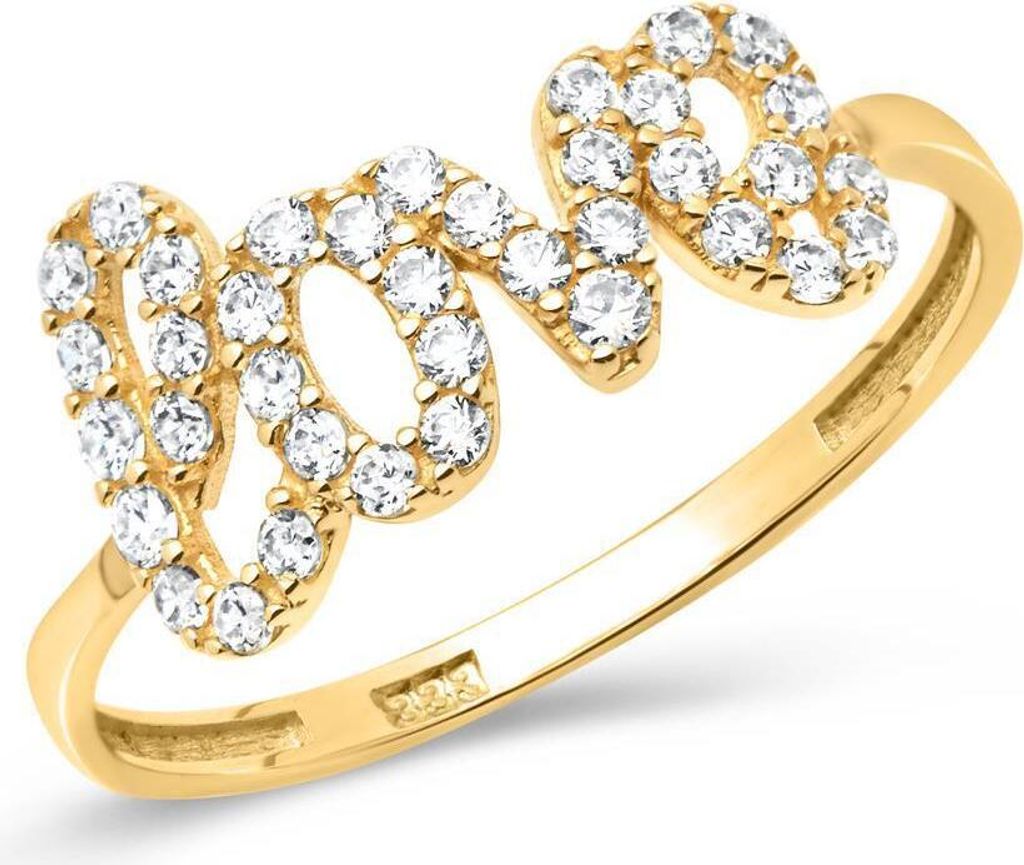 Unique Ring 333er Gelbgold (8K Gold) Love Schriftzug + Produktbild 