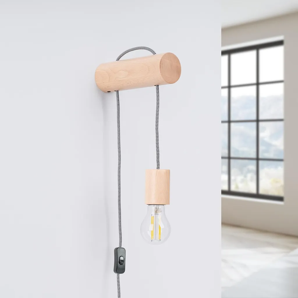 Applique murale NIMBI bois E27 : la solution sans câblage mural complexe - 15