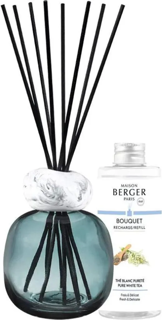 Coffret Cadeau Maison Diffuseur Mineral Blue et Parfum Thé Blanc 180 ml