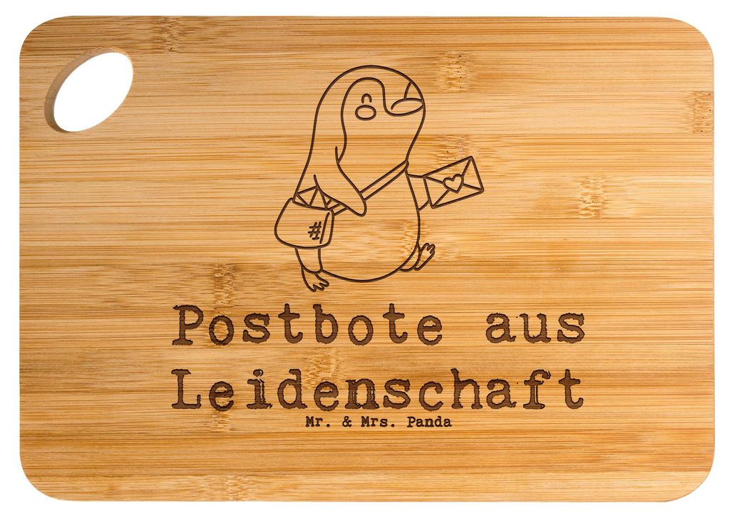 Mr. & Mrs. Panda Hackbrett Postbote Leidenschaft - Transparent - Geschenk, Frühstücksbrettchen, Briefträger, Holzbrett, Frühstücksbrett, Postl...