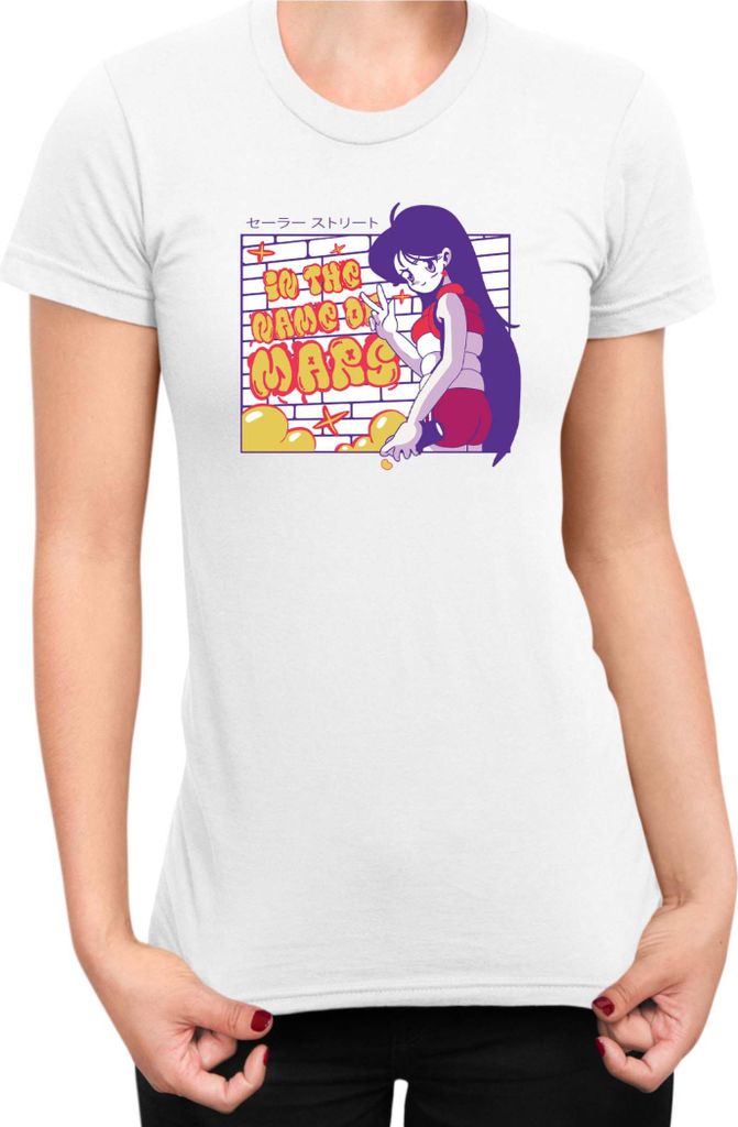 Damen T-Shirt Japan Manga Anime Comics Animation Sailor Anime Manga Moon 17, Lady XS / Weiß