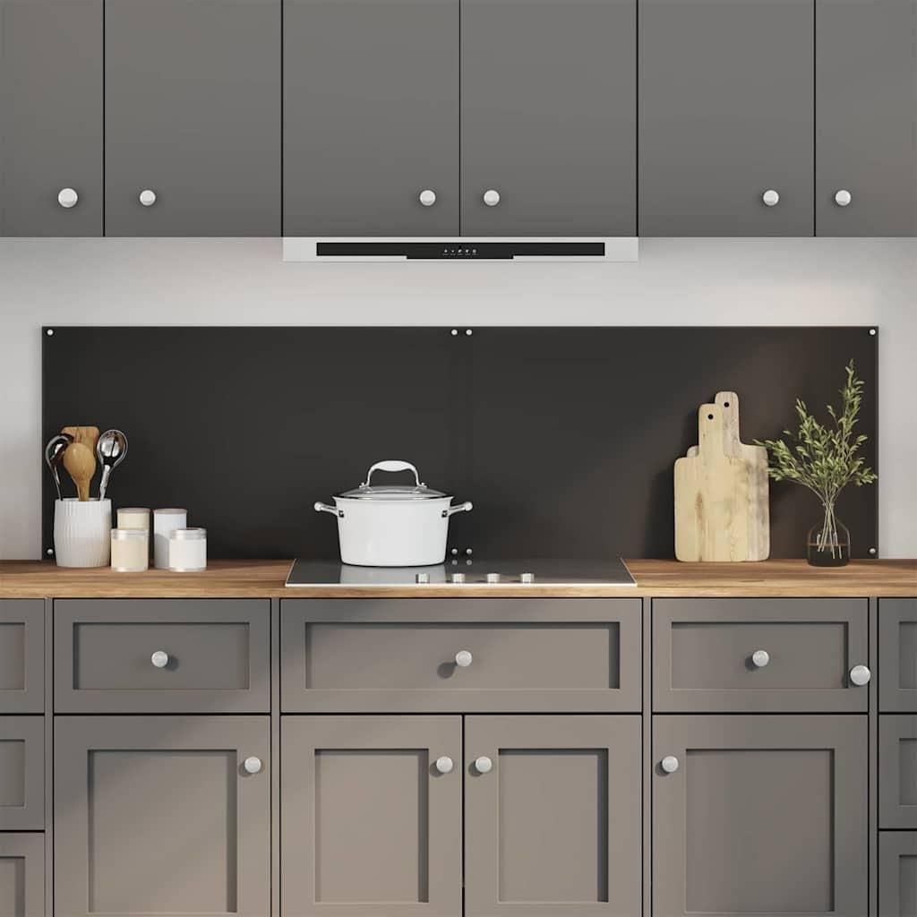 "2025 cloris"Küchenrückwände 2 pcs Schwarz 90 x 50 cm Gehärtetes Glas - Küchenersatzteile DE699803