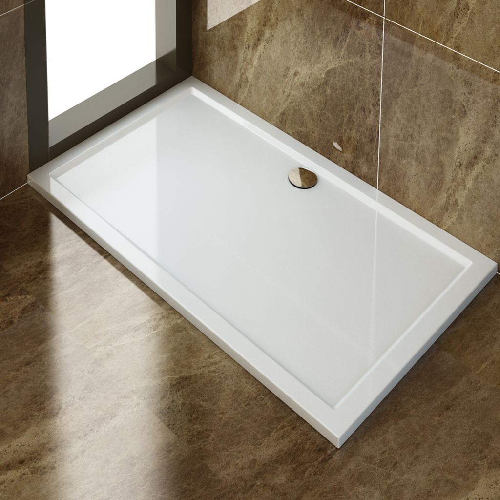 SONNI 140x90x4cm ABS rutschfeste Oberfläche Quadratische Duschwanne