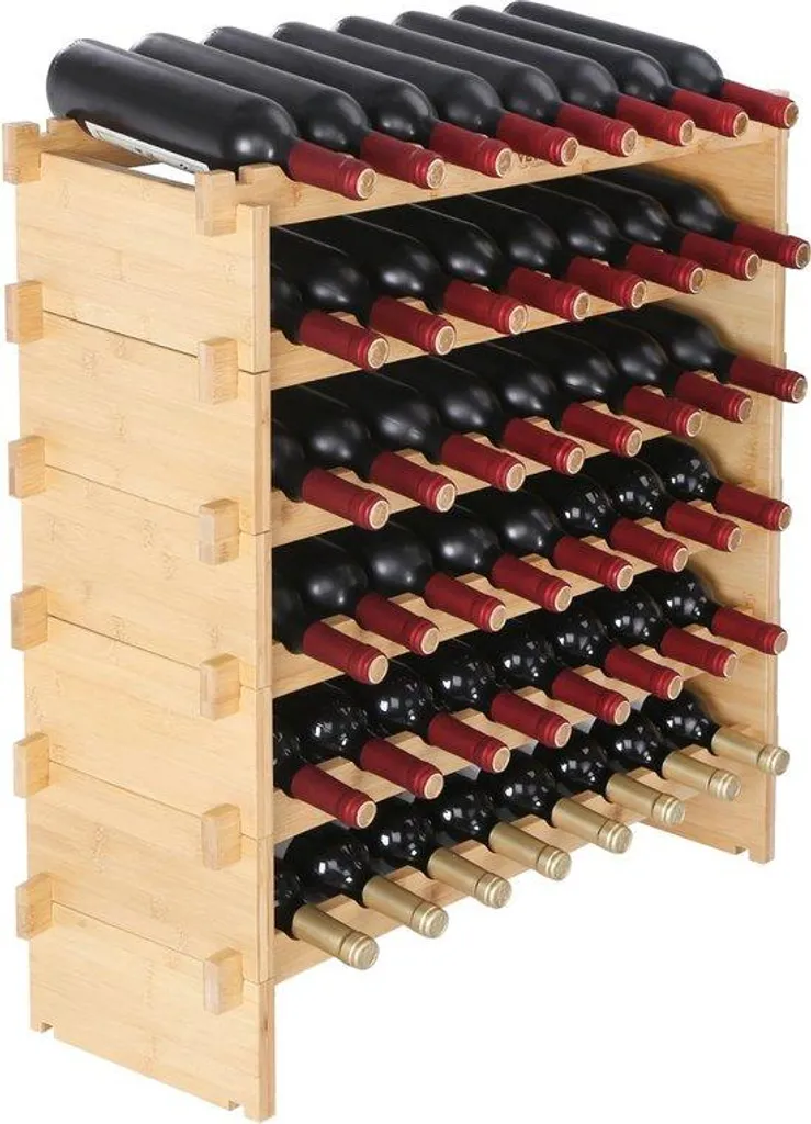 Organisez vos vins avec ce casier 6 niveaux en bambou anti-encombrement