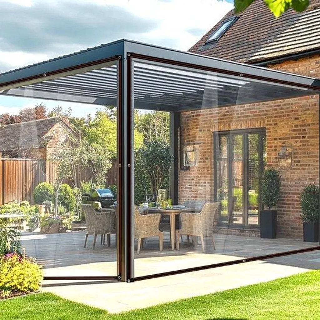 Bâche transparente pour serre et pergola 2x4m imperméable et durable