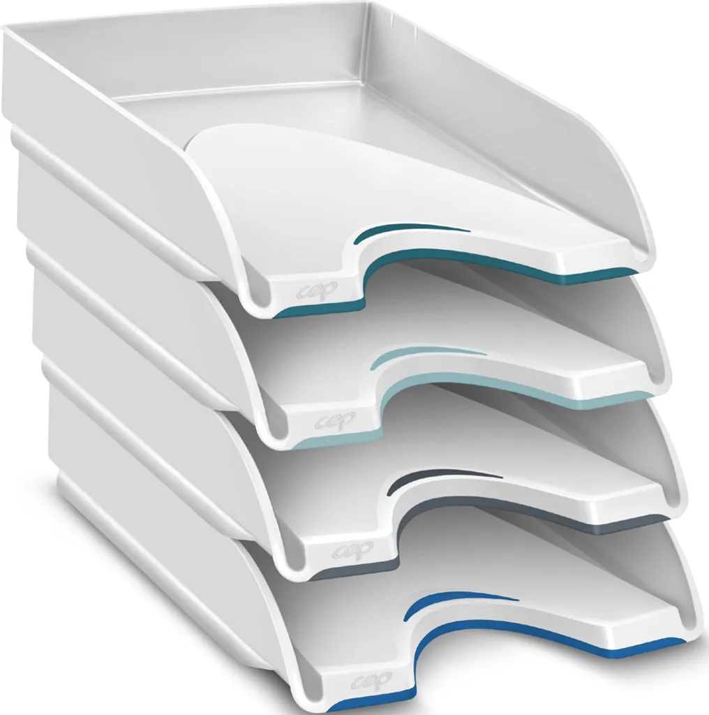 Confezione 4 Vassoi Lettere A4 CEP Nuance Bianchi - Stock Professionale