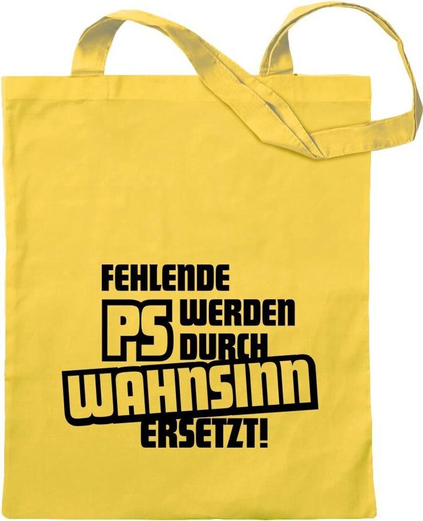 Kiwistar - Baumwolltasche - gelb - Fehlende PS Werden durch. Jutebeutel - Tragetasche Bedruckt Design Sprüche Spruch Motive Print Stoffbeutel Umh...