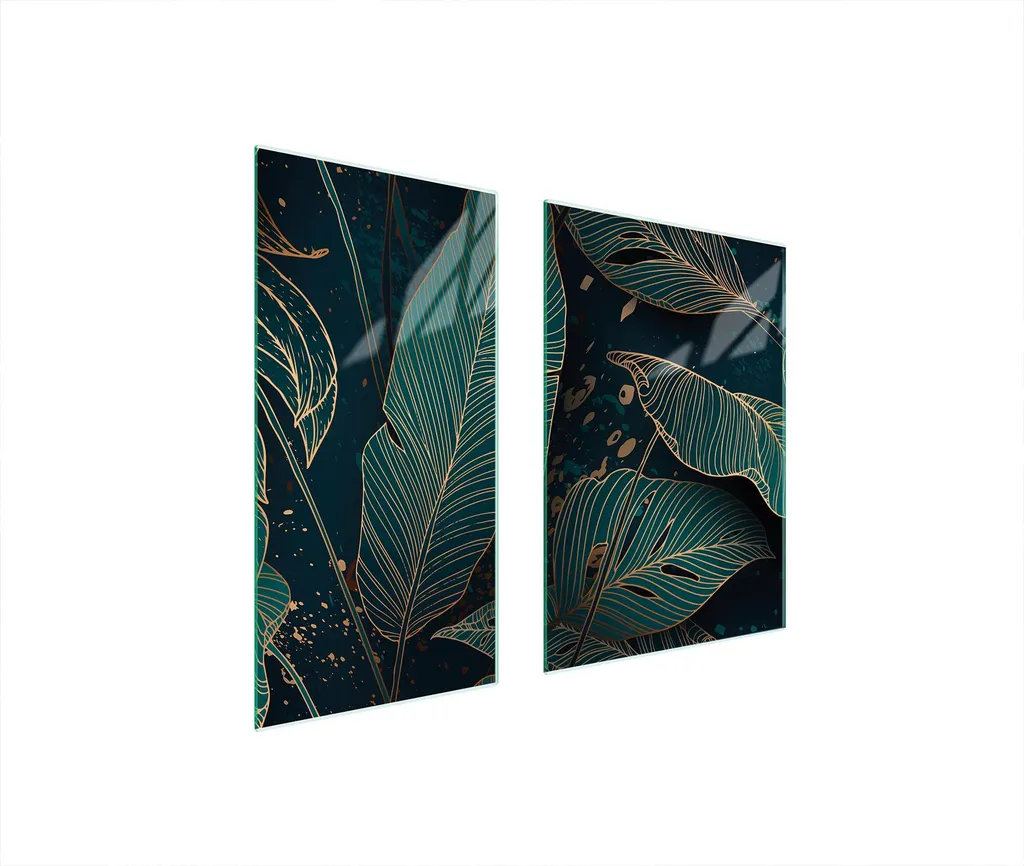 Set 2 Pezzi Copri Fornelli 75x52 Vetro Ceramica: Tagliere Design Verde