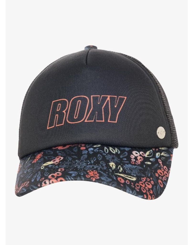 Roxy Kappe Beautiful Morning Trucker Anthrazit Sport Hibiskus Einheitsgröße