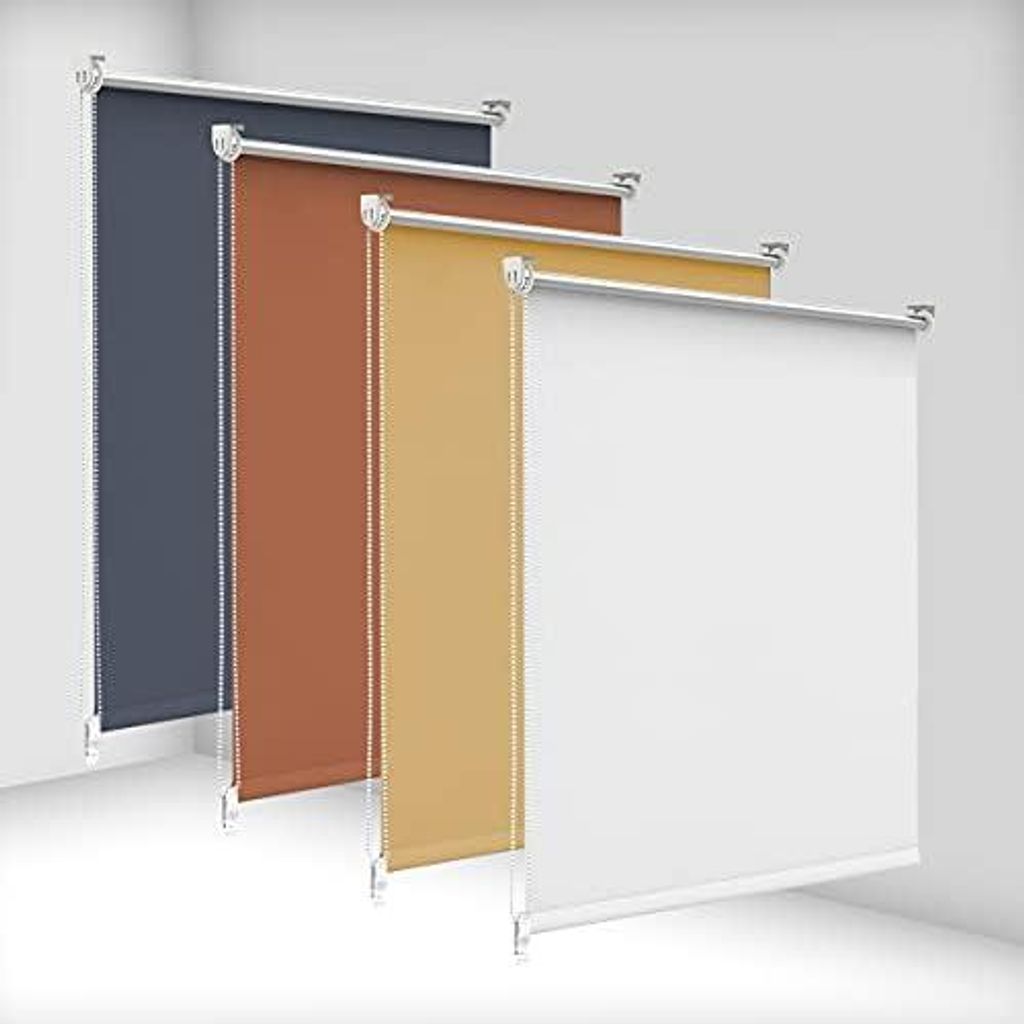 Verdunklungsrollo ohne Bohren & mit Bohren, Verdunkelungsrollo Klemmfix, Weiß B40x H210cm (Stoffbreite 40cm), Thermorollo Sichtschutz und Sonnench...
