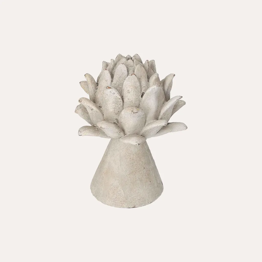 Décoration de table fleur grise en résine pour centre de table 22 cm