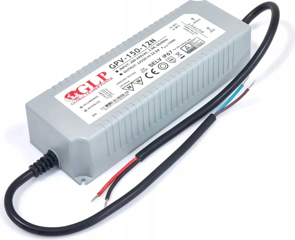 Alimentation LED 12V 150W 12,5A - Transformateur Étanche IP67 Robuste