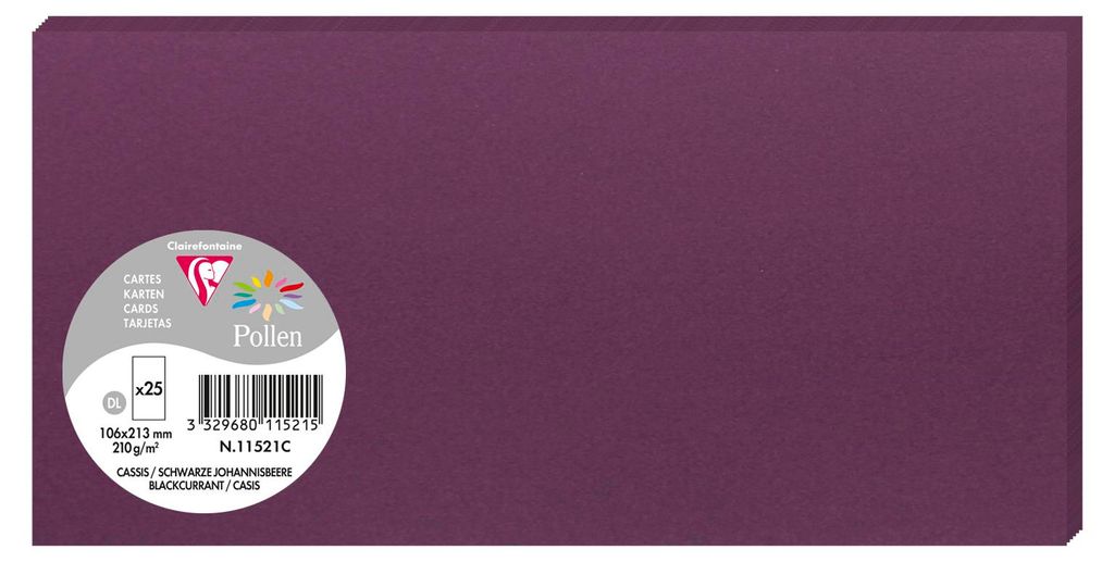 Clairefontaine Karte DL Pollen 210g cassis 3329680115215