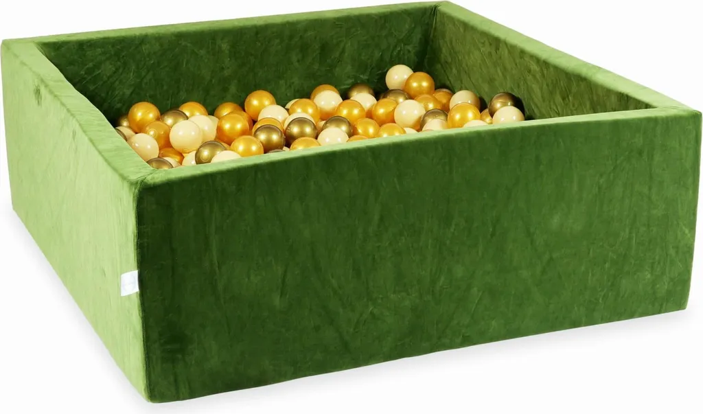 Grande piscine à balles Velvet Soft Olive 110x110 avec 600 balles de luxe