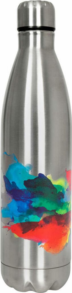 Könitz Flasche Hot Bottle - On Colour Flow, Thermoflasche, Outdoorflasche, Doppelwandig mit Verschluss, Edelstahl, Silbern, 750 ml, 11 9 245 1694