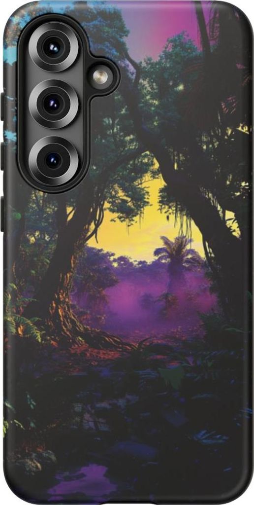 Surrealer Dschungel bei Sonnenuntergang – Hülle Kompatibel mit Galaxy S25