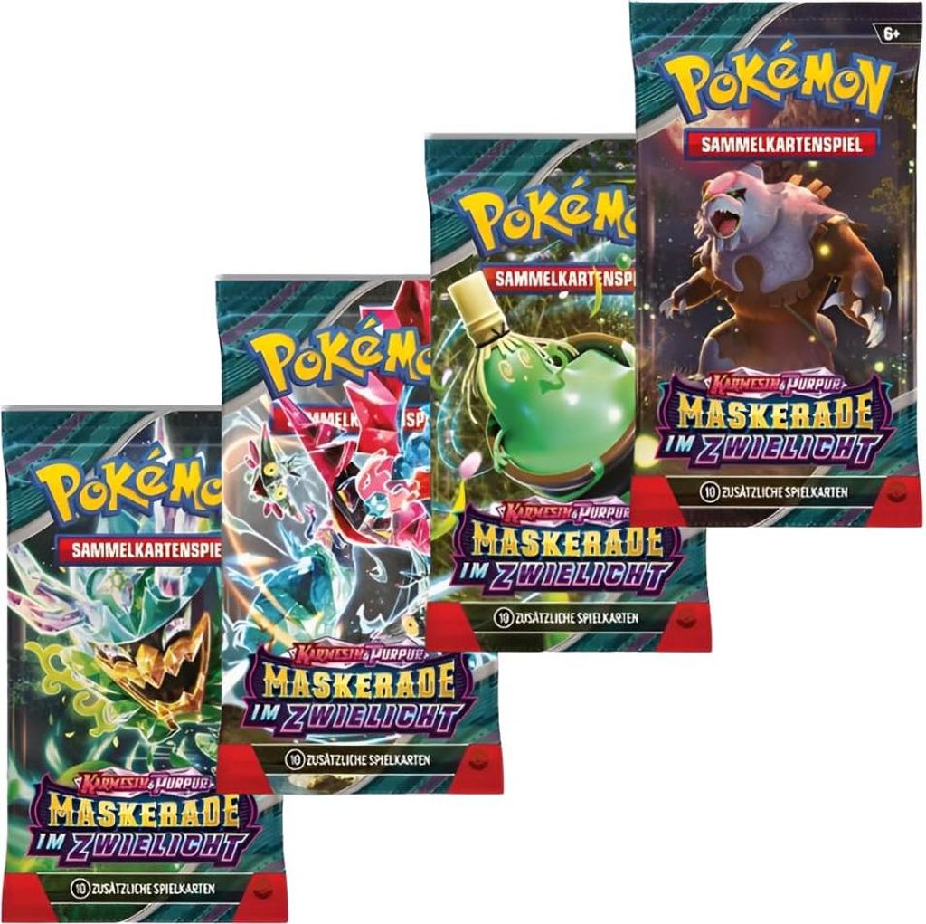 Pokémon 4er Booster Set - Maskerade im Zwielicht Booster Produktbild 