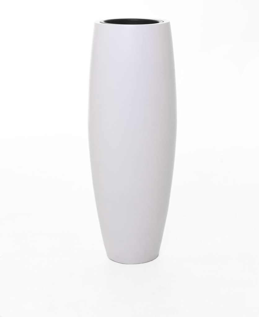VIVANNO Bodenvase Fiberglas MAGNUM Rund, Weiß matt - 30x80 Produktbild 