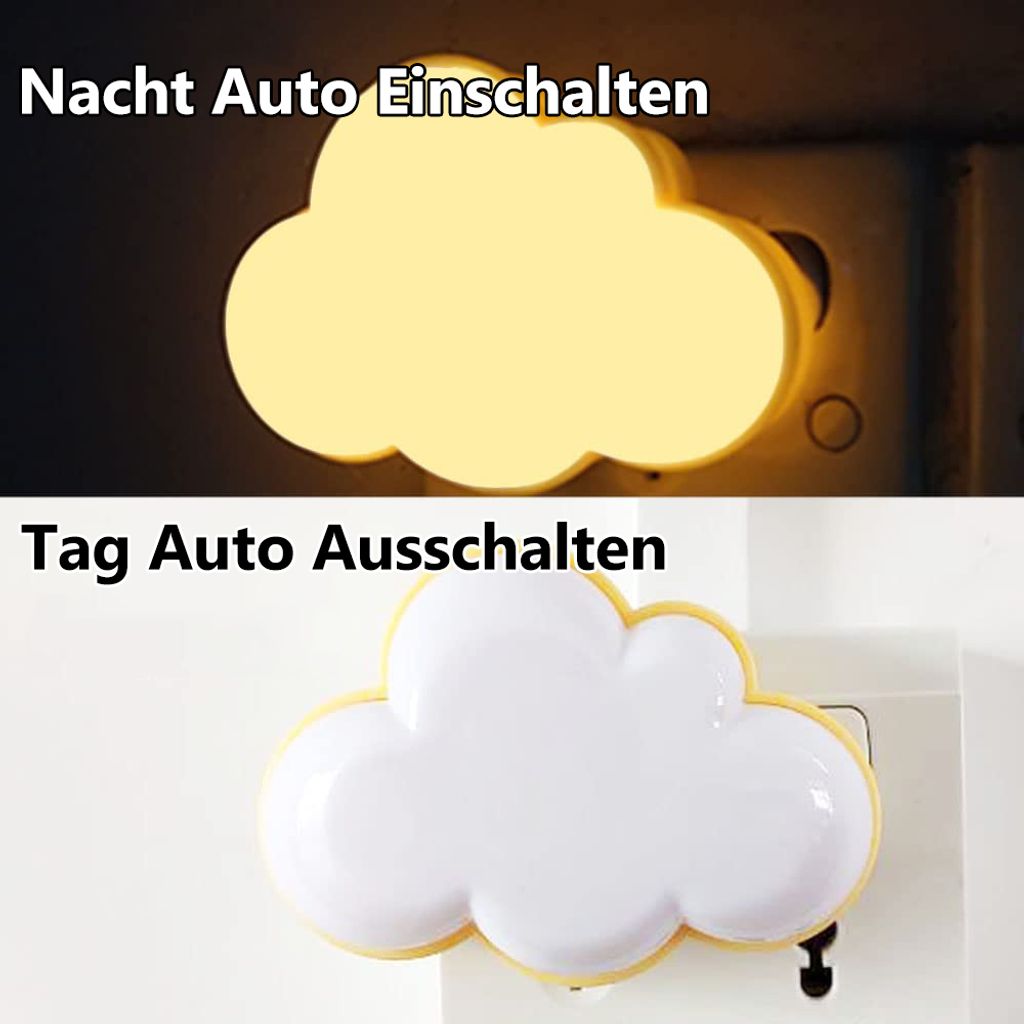 2 Stücke LED Wolke Nachtlicht Plug in Nachtlicht mit Produktbild 6