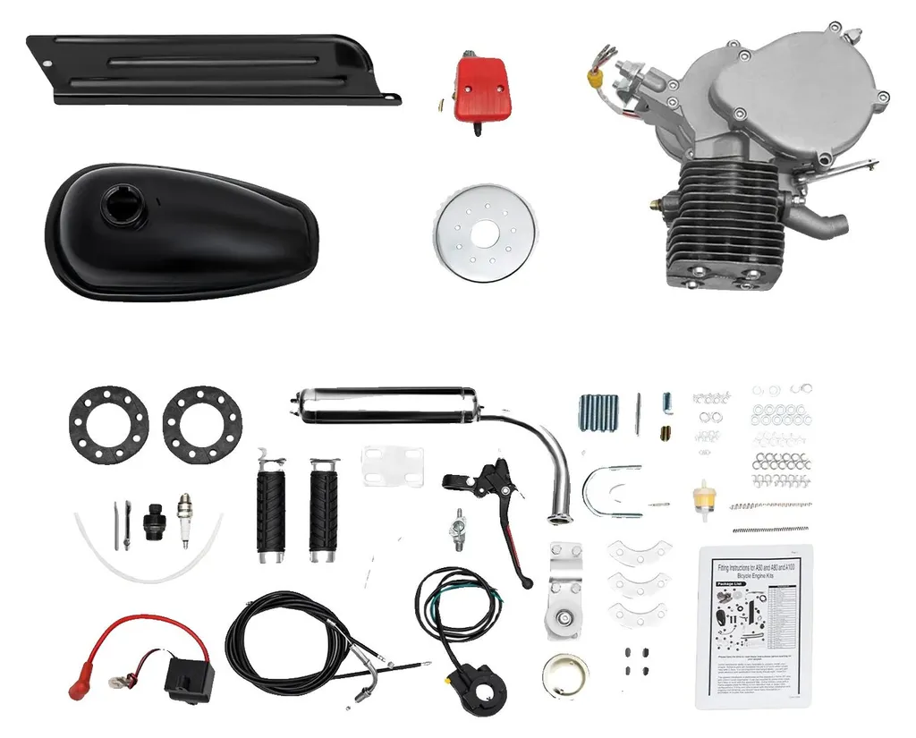 Motoriser son vélo pour trajets longs kit 100cc 2 temps rapide argent
