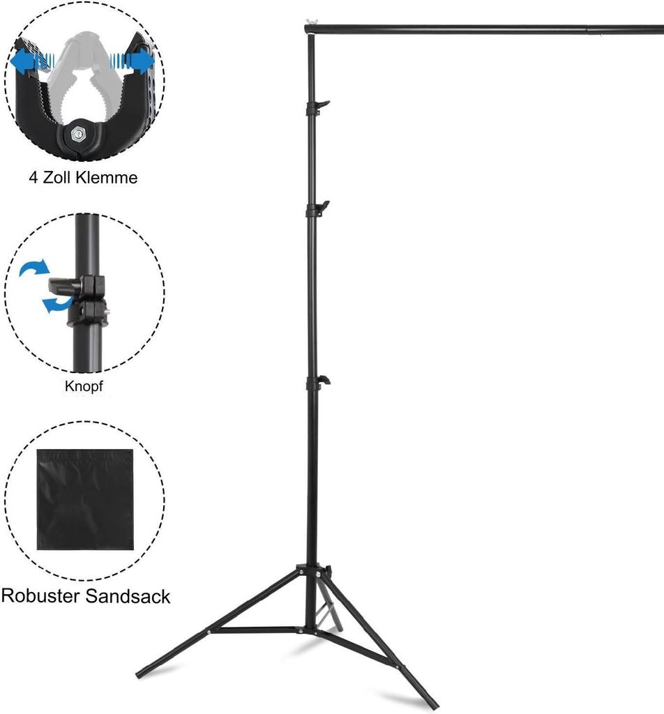 FCH Hintergrund Ständer Set 2,6 x 3m Verstellbarer Produktbild 2