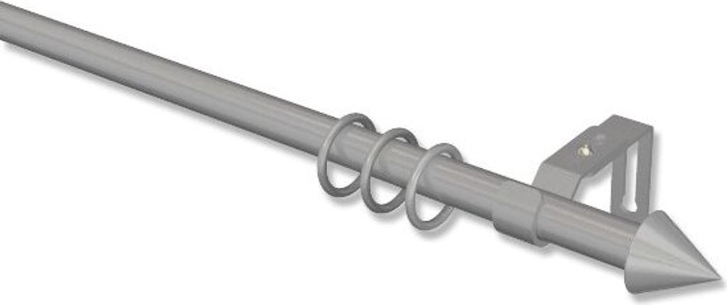 Interdeco Gardinenstange, Vorhangstange Chrom matt Modell Favorit Cone, 13/16 mm Ø ausziehbar, 130-240 cm