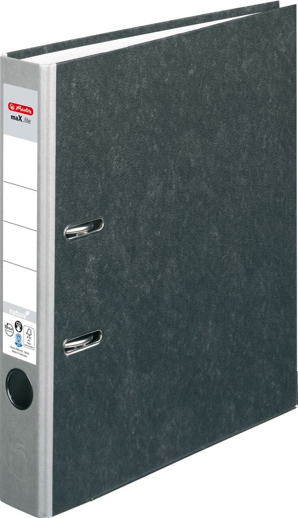Ordner A4 maX.file nature Wolkenmarmor 50mm grau Packung mit 25 Stück