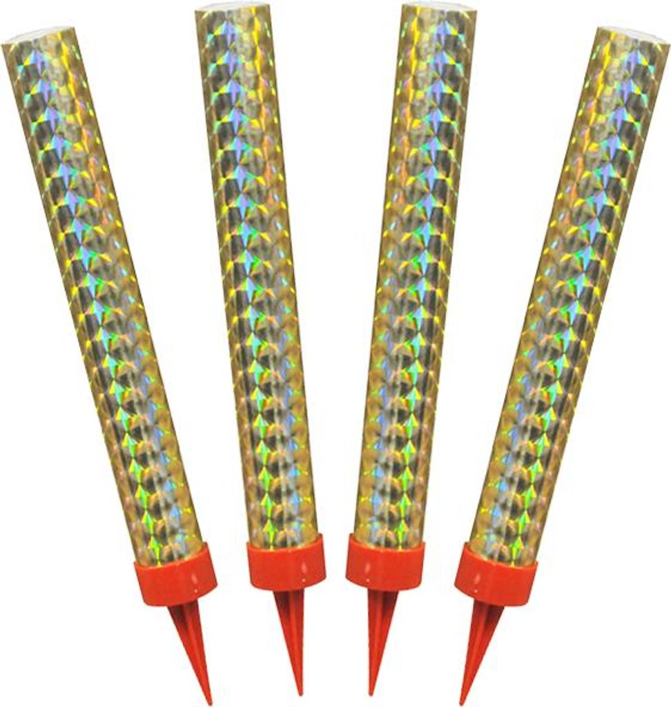 Geburtstagsfontäne Tortenbrunnen 4er Set, 12 cm Höhe, 15 mm Durchmesser