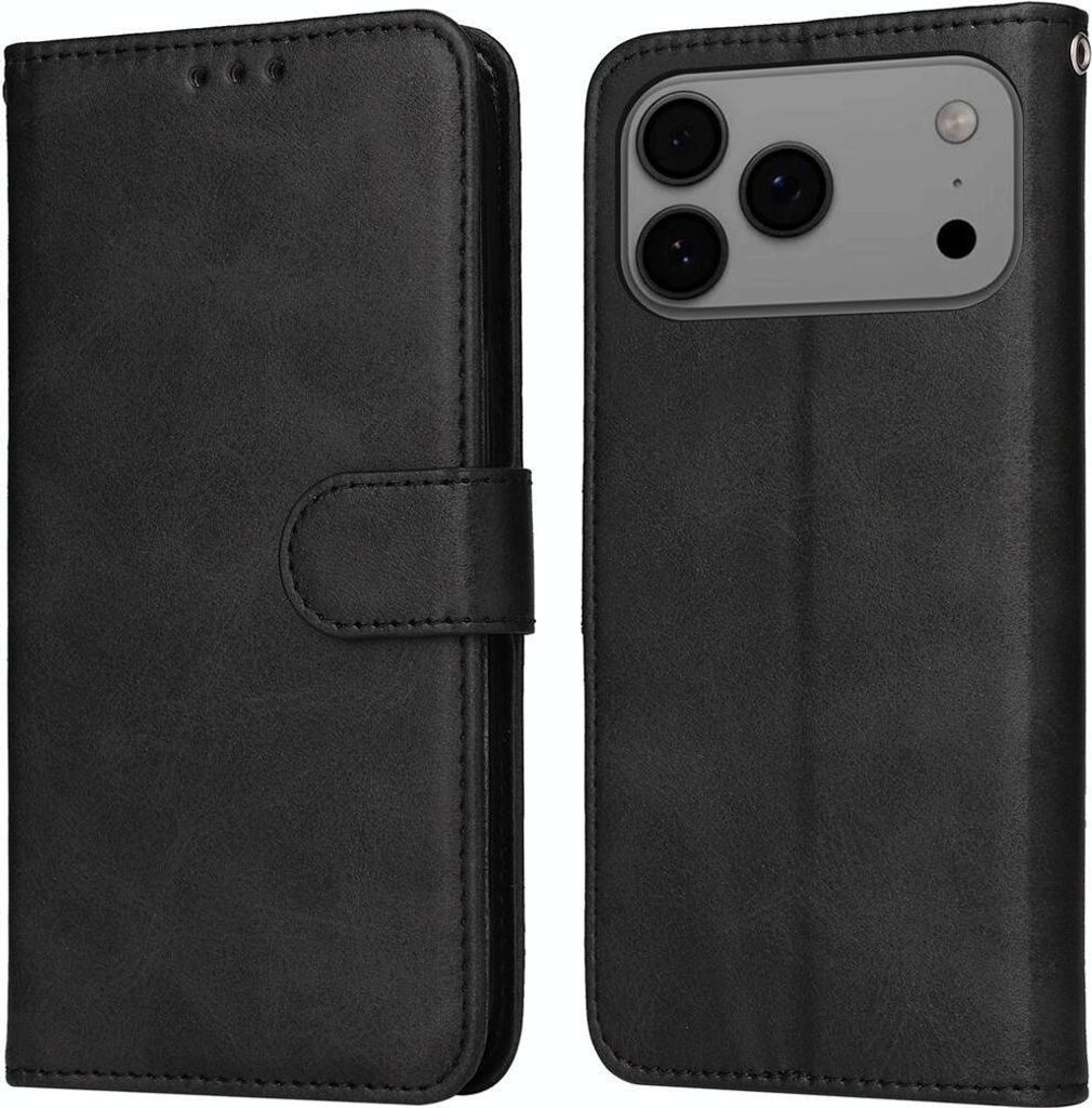 Mobigear Wallet iPhone 17 Pro Max Hülle Klapphülle Geldbörse - Schwarz