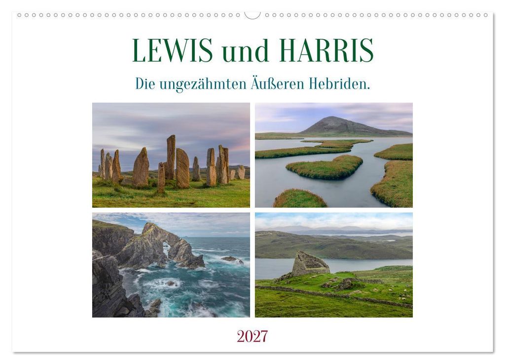 Lewis und Harris, die ungezähmten Äußeren Hebriden. (Wandkalender 2027 DIN A2 quer), CALVENDO Monatskalender