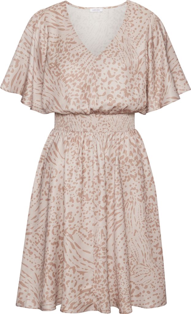 LASCANA Sommerkleid sand-beige bedruckt Größe 40